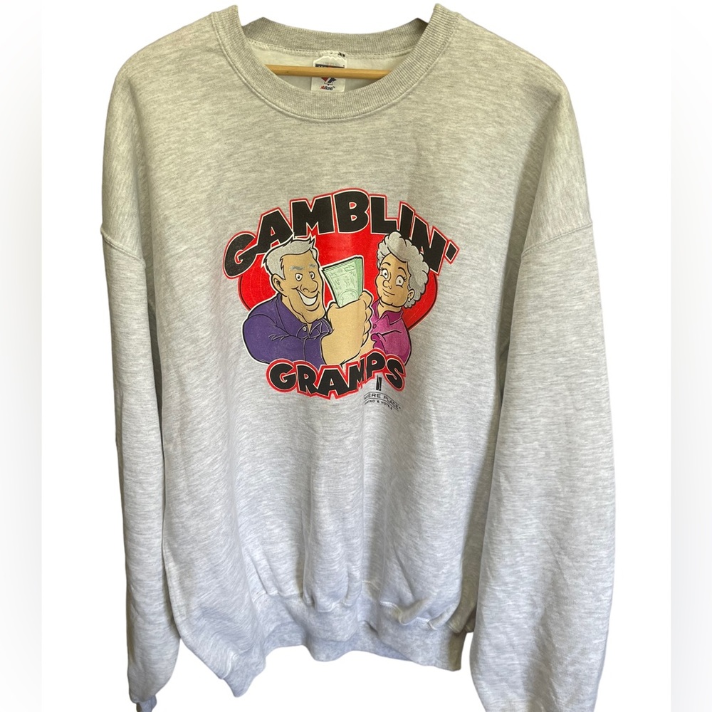 VTG Gamblin’ Gramps Funny Crewneck Sz XL - Picture 1 of 4